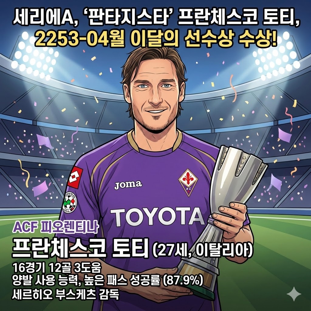[세리에A] 토티, 2253년 4월 `월간 MVP` 등극!